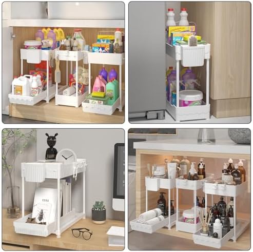 Sevenblue 3-Pack 2-Tier Under Sink Organizers with Sliding Drawers - Image 6