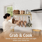 KES 30-Inch Gold Pot Rack, Wall Mounted Hanging Pot and Pan Organizer - Image 7