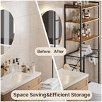 Gizoon Over-The-Toilet Storage Rack with Adjustable Shelf and Basket, 4-Tier Freestanding Space Saver Bathroom Shelves Above Toilet for Room - Image 3