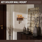 Rebee Vision Key Holder Wall Mount with 4 Hooks for Home Decor, Retro Brown - Image 3
