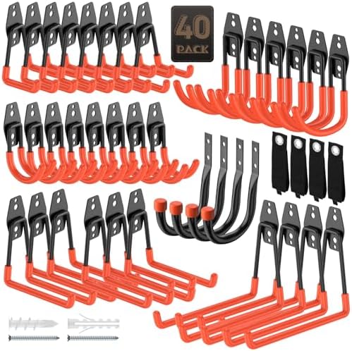 Heavy Duty Garage Hooks for Storage & Hanging Items, 40-Pack by YouthZeal