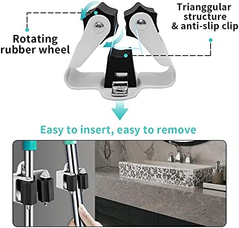 3-H Broom Holder Wall Mount 50 Pack, Stainless Steel Mop Hanger with Screws - Image 4