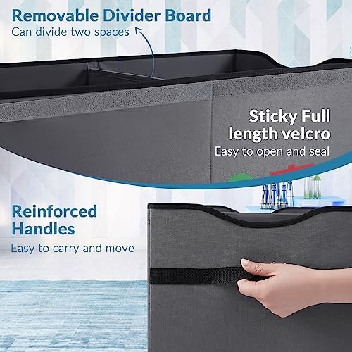 YOLOXO Toy Box Chest, Collapsible Sturdy Storage Bins with Lids, Extra Large Kids Toy Storage Organizer Boxes Bins Baskets for Kids, Boys, Girls, Nursery Room, Playroom, Closet (A-TBX-GRAY-MULTI) - Image 4