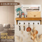 Rebee Vision Key Holder Wall Mount for Home Decor, Light Brown & White - Image 4