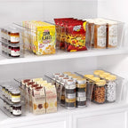 4 Pack Large Clear Plastic Storage Bins, Kitchen &Pantry Organizer - Image 3
