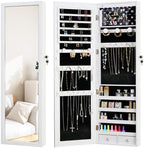 Jewelry Armoire Door Wall Mounted Mirror with Storage And Drawers by MASMIRE