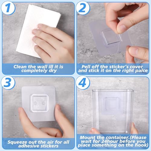 Suzile 6 Pack Wall Mount Organizer Acrylic File Holder Adhesive Cabinet Door Organizer Wall Mounted Storage Box for Office Kitchen Bathroom Bedroom Garage Craft Room Collection(Small) - Image 4