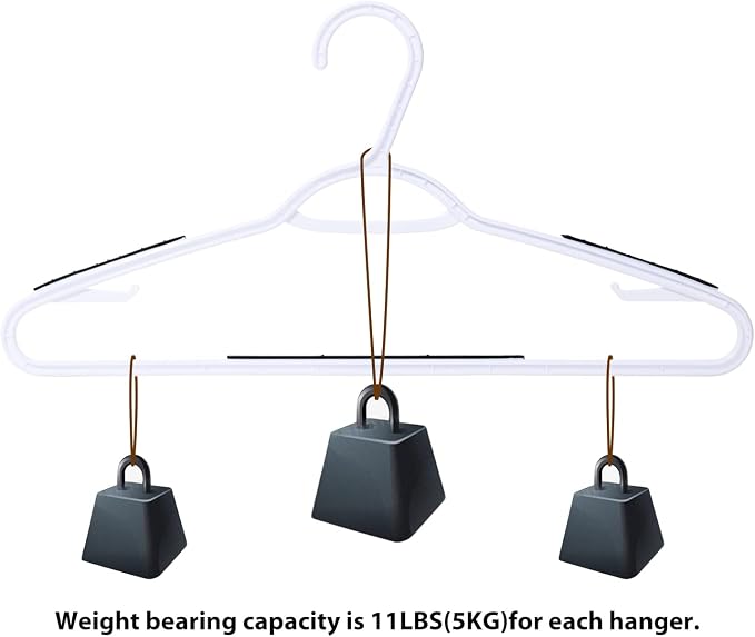 Plastic Clothes Hangers 30 Pack, Hangers with Grip Black - Image 5