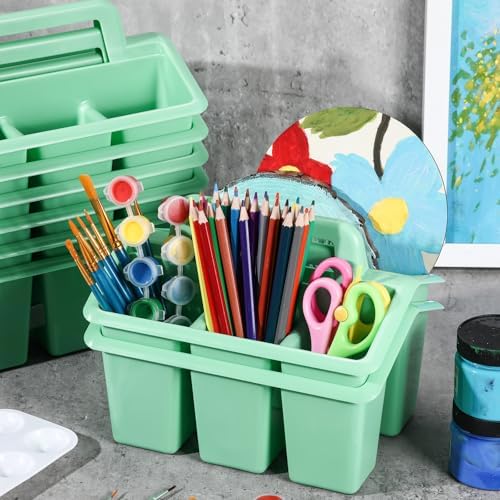 WILLBOND 12 Pcs Classroom Storage Caddies Stackable Utility Caddy, Green - Image 6