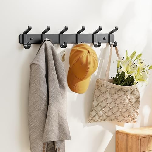 Coat Rack Wall Mount Heavy Duty, Wall Coat Hanger with Hooks, Black 2 Pack - Image 5