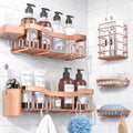 NESOMI Shower Caddy Adhesive Shower Organizer 7-Pack, Rustproof Stainless Steel Bathroom Shelves, Large Capacity No-Drill Rack Storage Accessories with Soap Dish Toothbrush Holder Hooks by OrganizeYourHomeEssentials