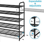 Simple Trending 5-Tier Stackable Shoe Rack, Expandable Shoe Shelf Black - Image 4