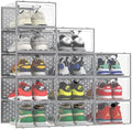 Pinkpum XXL 12 Pack Shoe Storage Box Clear Plastic Stackable Shoe Organizer by Pinkpum