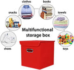 Closet Organizers Fabric Storage Bins With Lids Collapsible Cube Storage Organizer Basket With Handles,Storage Boxes for Clothes Storage,Office,Laundry,Shelves,6 Pack,（Red） - Image 3