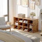 Shoe Storage Bench Cubby with 12 Cubbies, Wood Shoe Rack Organizer Cabinet - Image 5