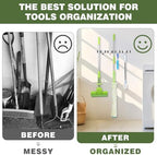 UNIFUN Broom Holder Wall Mount, 5 Racks 4 Hooks, Stainless Steel Organizer - Image 4