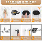 Niunuerga 48 Pack Adhesive Hat Hooks for Wall, Super Strong Hat Rack for Baseball Caps, Minimalist Hat Organizer Display for Home Decor, Hat Hangers Holder for Wall, Door, Closet, No Drilling (Black) - Image 6