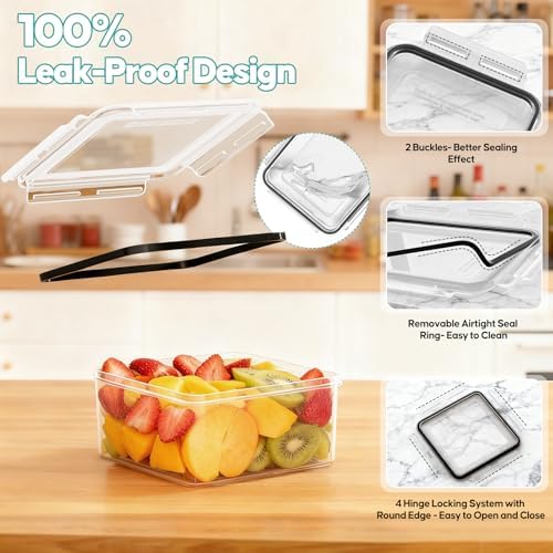 40 PCS Food Storage Containers with Lids Airtight (20 Containers & 20 Lids) - Image 4