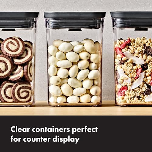 OXO Good Grips POP Container — Small Square Short — 1.7 Qt / 1.6 L — Matte Black, Organization and Storage Solution - Image 5