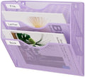 EasyPAG 3 Pocket Mesh Wall File Organizer, Hanging Paper Folder Holder with Classify Label, Vertical Wall Mount Mail Organizer for Office Home Classroom, Purple by EasyPAG