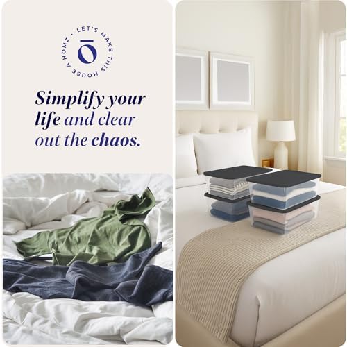 HOMZ 4-Pack Snaplock, Small Clear Plastic Storage Organizer Bins w/Lids, 12 Quart, Gray - Stackable Container Boxes for Bedroom, Bathroom, Garage, and Office Organization - Image 6