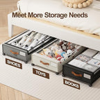 LAMU Under Bed Storage with Wheels, 2Pack Underbed Storage Containers, Grey | Smooth-rolling Wheels, Clear Lid & Label, Sturdy Metal Frame, Easy Install, Rolling Storage Drawers for Clothes, Shoes, Toys - Image 6
