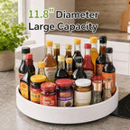 CTIME Lazy Susan for Refrigerator, 11.8in White Lazy Susan Spice Rack - Image 2