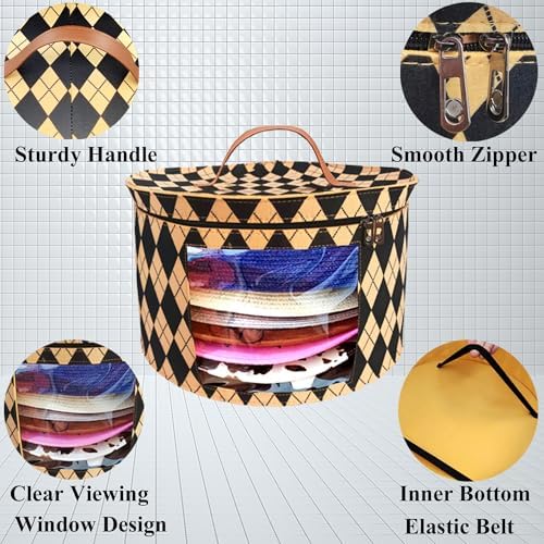 Hat Boxes for Women Storage16.93 D*10.24" H Mens Caps Case Closet Organizer - Image 3