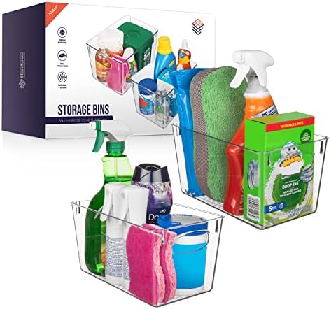 ClearSpace Clear Plastic Storage Bins – Perfect Kitchen Organization and Storage or Pantry Storage – Fridge Organizer, Pantry Organization and Clear Storage Bins, Cabinet Organizers by ClearSpace