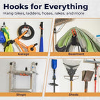 Moneek's Hardware 16 Pack Garage Storage Hook Anti-Slip Coating Heavy Duty Wall Mount Hooks for Hanging Bikes, Ladder, Garden Power Tools - Image 5
