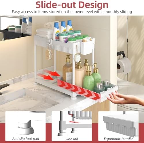 Sevenblue 4-Pack 2-Tier Under Sink Organizer with Pull Out Drawers - Image 2
