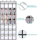 REGELETO 2 Pack 28 Pocket Over the Door Shoe Organizer, Hanging Shoe Rack for Door Large Capacity Shoe Organizer Holder with 4 Metal Hooks (White-2Pack) - Image 4