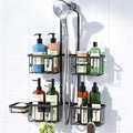 Luxspire Shower Caddy Hanging Overhead, Shower Organizer Hanging, Black by Luxspire