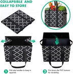 Reusable Grocery Bags 2-Pack Foldable Washable Large Storage Basket, Black - Image 5