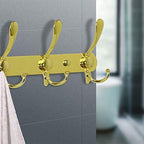 Dseap Coat Rack Wall Mount - 29.5” Long 8-Tri-Hooks Heavy Duty Coat Hanger Rail Wall Hooks for Hanging Coats Hats Clothing Clothes Purse Mudroom Entryway, Gold - Image 5
