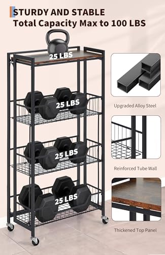 GarveeHome Large 4-Tier Foldable Kitchen Storage Shelf - Image 4