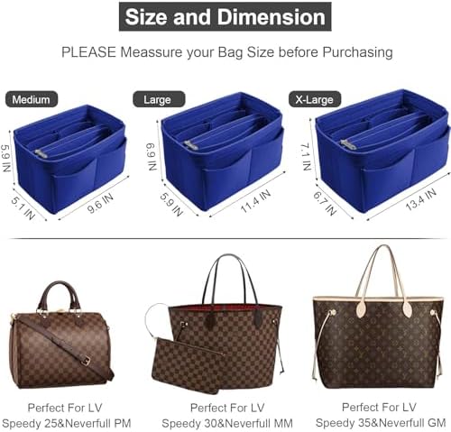 OMYSTYLE Purse Organizer Insert, Felt Tote Bag Organizer Insert with 5 Sizes, Handbag Dividers for Inside Purse, Compatible with Longchamp, Neverful, Speedy and More - Image 2