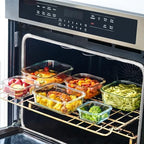 24pc Set Glass Food Storage Containers & Bowls with Airtight Lids - Leakproof BPA-Free Meal Prep Airtight Stackable Lunch Boxes, Kitchen Pantry & Storage Organizers - Microwave Freezer Dishwasher Safe - Image 4