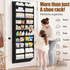 UVIAHOMI 20-30 Pairs Over the Door Shoe Organizer, Breathable Pockets Hanging Shoe Storage for Closet, 10-Tier Door Shoes Rack, Handing Shoes Holder Fit All the Family's Sneakers, Boots, Heels, Black - Image 3