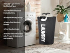 2-Pack XXL Laundry Basket, Big Laundry Hamper Bag with Handles, 130L Black - Image 2