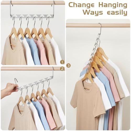 HOUSE DAY 20 Pack Space Saving Hangers for Clothes, Metal Magic Hanger | Heavy Duty Hanger Organizer 30 Lbs Capacity, Sturdy Multi Hangers, Closet Space Saver Closet Organizers and Storage Dorm Room - Image 6