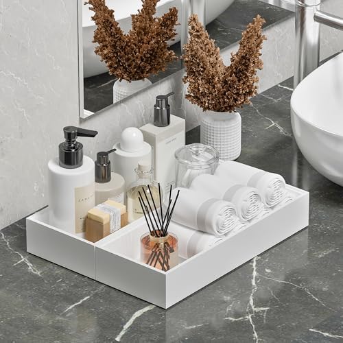 Bamboo Toilet Tank Tray, 15" x 6" x 2.5", White - Image 5