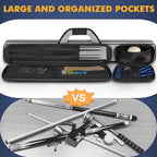 PEKREWS Pool Cue Case, Pool Stick Case 2x2 with 2 Accessories Pockets - Image 5