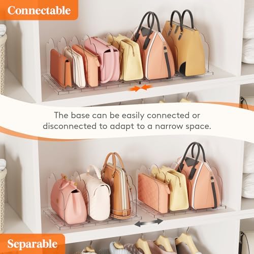 Lifewit Purse Organizer for Closet, Adjustable Clear Handbag Shelf Dividers - Image 5