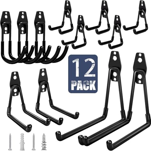 KOFANI Garage Hooks Heavy Duty 12 Pack Anti-Slip Wall Storage Hooks by KOFANI-USDirect
