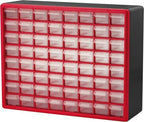 Akro-Mils 64-Drawer Plastic Storage Cabinet, 20" W x 6" D x 16" H, Red by Akro-Mils
