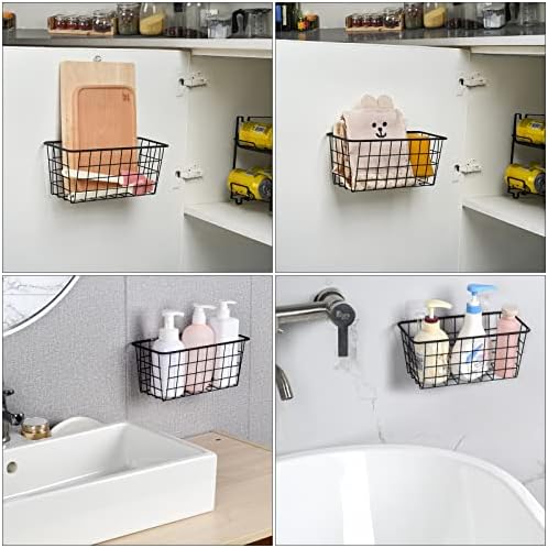 Toplife Adhesive Hanging Wall Baskets,Kitchen Cabinet Door Organizer 2 Pack - Image 6