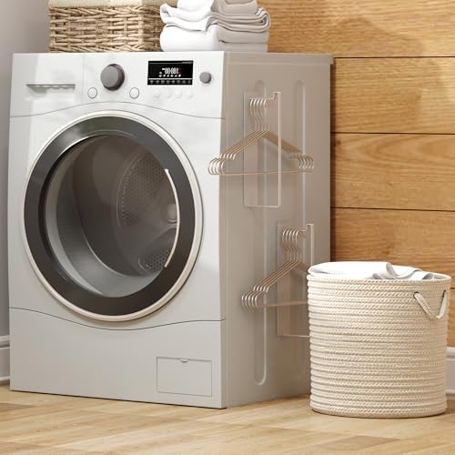 Magnetic Hanger Organizer, 2Pack Hangers Holder for Dryer/Washing Machine, Holding up to 30 Velvet/Wire/Plastic Hangers, Perfect Space Saver for Laundry Room (2, White) - Image 7