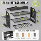 SUNALLY Power Tool Organizer Wall Mount with Charging Station,3 Layer,Black - Image 4