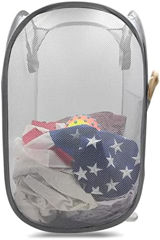 Sturdy Mesh Laundry Hamper Basket Bag,collapsible Pop up for Laundry Room by HONOMA